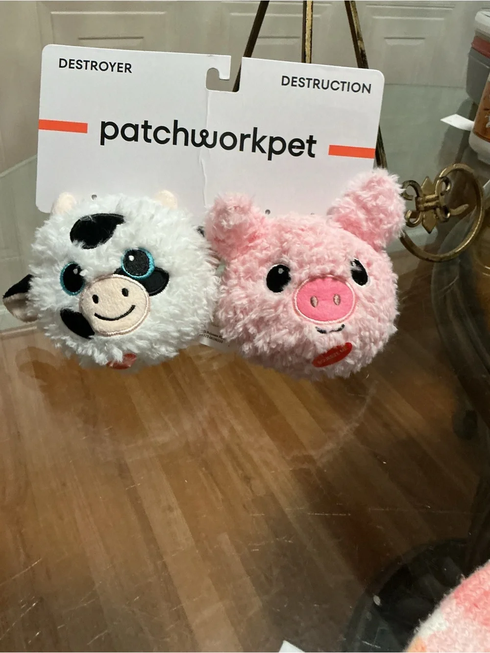 Brand New Patchwork~  Set Of 2  Sheep’s   Ball Belly ’ ~ Squeaky Dog Toy